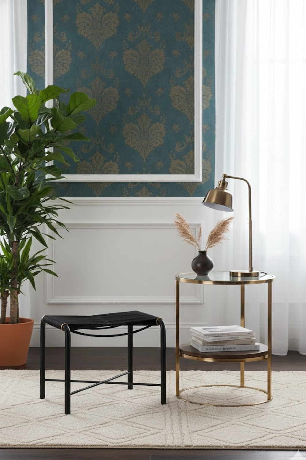 Modern European furniture - Black Leather Cord Stool - www.oroa.com