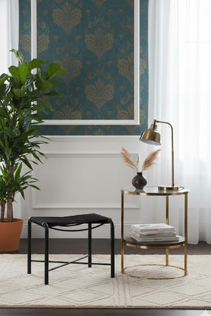 Modern European furniture - Black Leather Cord Stool - www.oroa.com