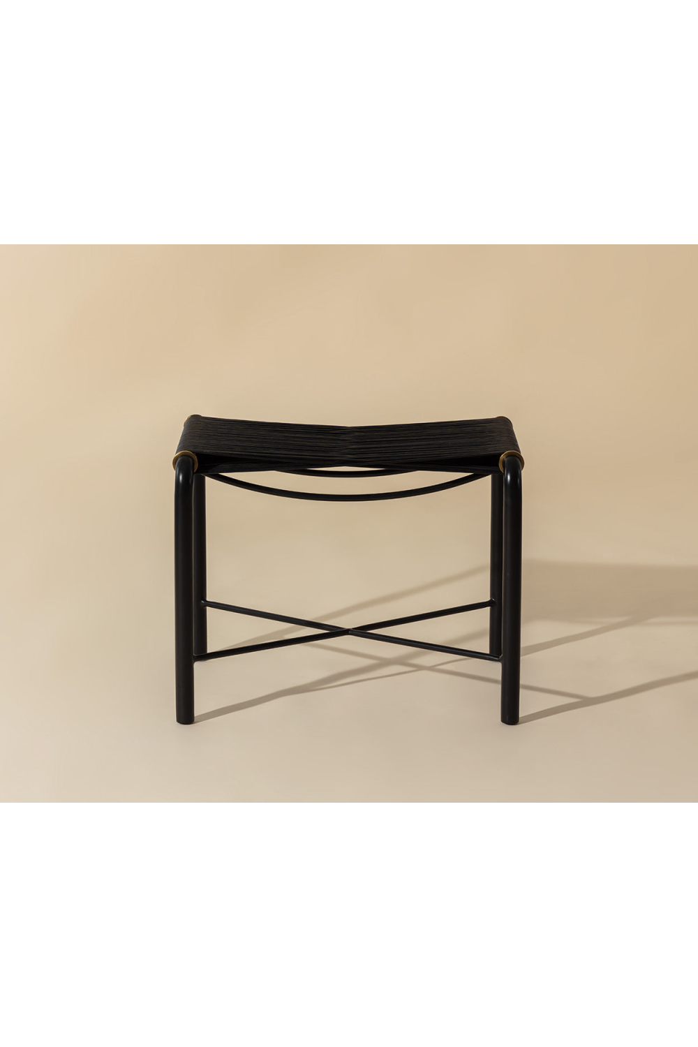 Modern European furniture - Black Leather Cord Stool - www.oroa.com