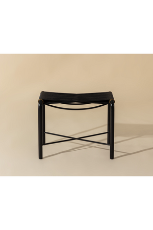 Modern European furniture - Black Leather Cord Stool - www.oroa.com