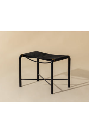 Modern European furniture - Black Leather Cord Stool - www.oroa.com