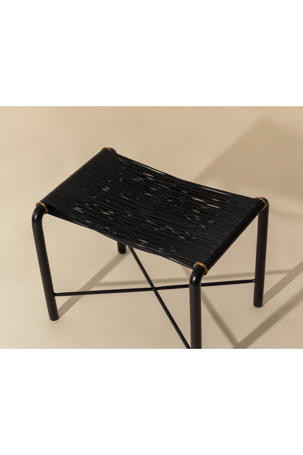 Modern European furniture - Black Leather Cord Stool - www.oroa.com