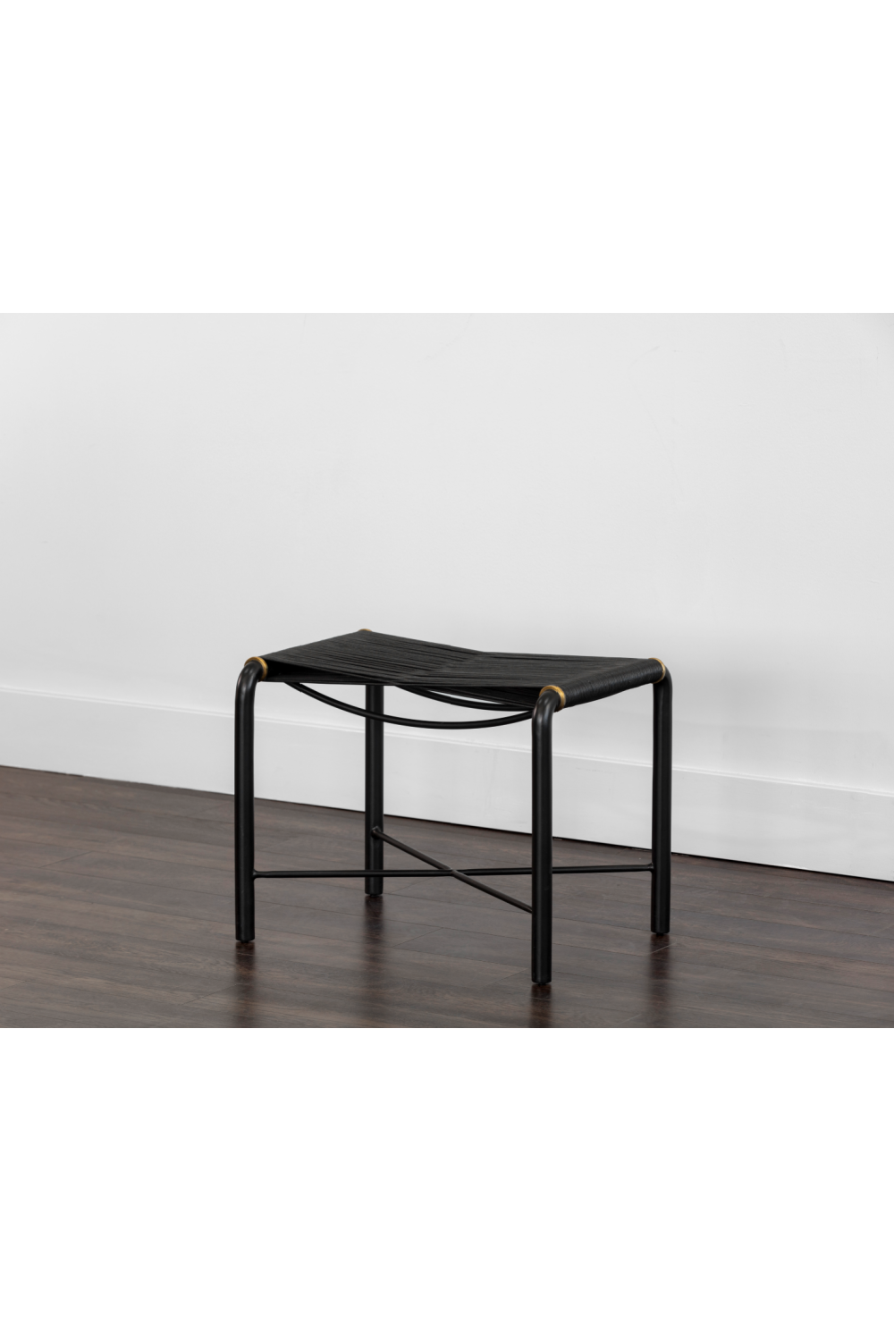 Modern European furniture - Black Leather Cord Stool - www.oroa.com