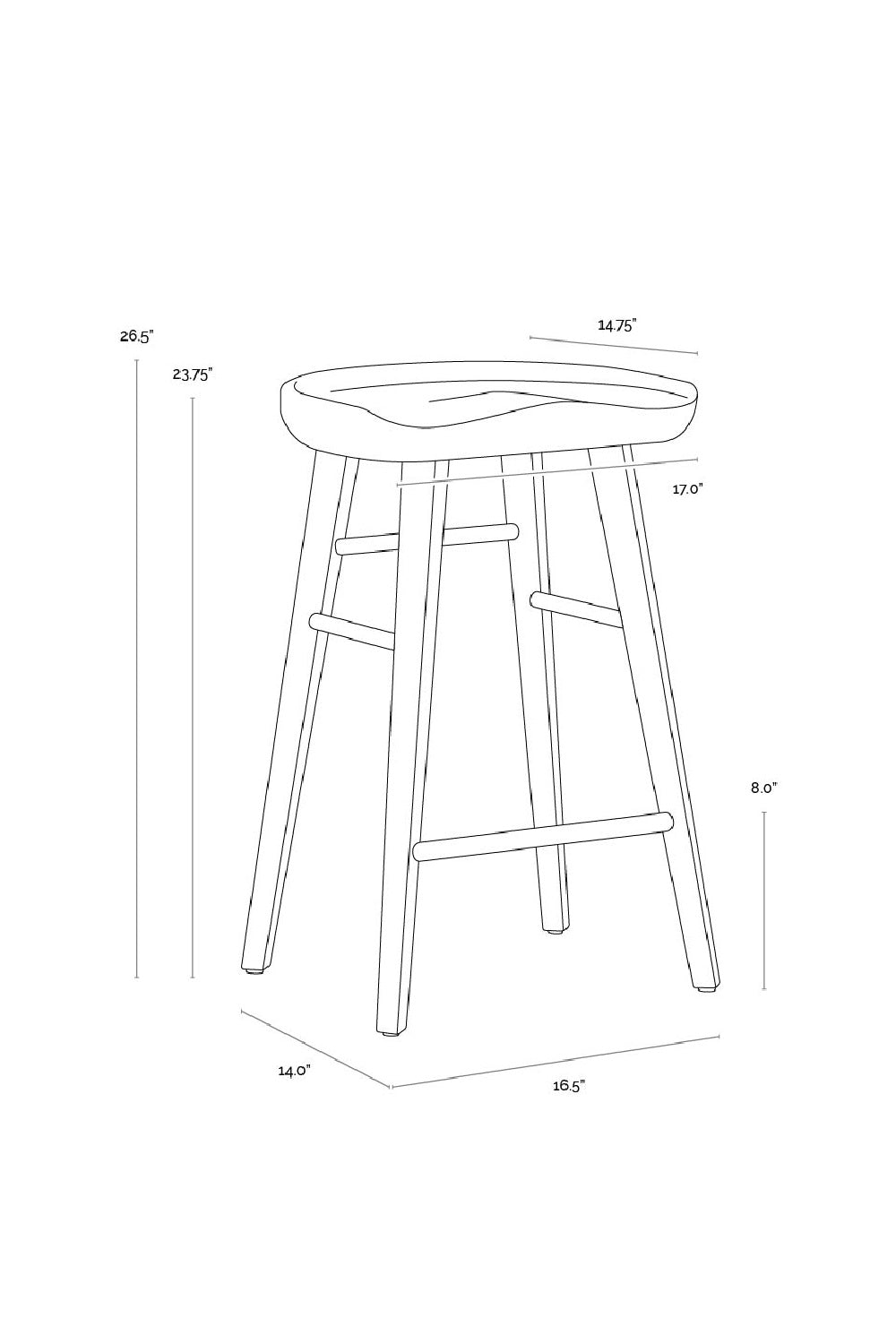 Modern European furniture - Wooden Counter Stool - www.oroa.com