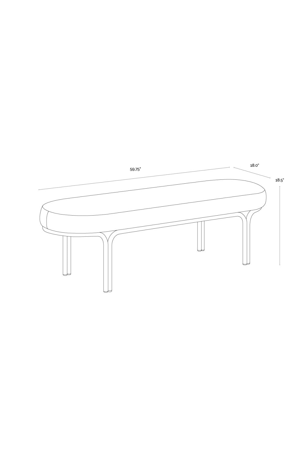 Modern European furniture - Oval Upholstered Bench - www.oroa.com