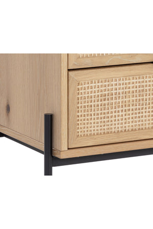 Modern European furniture - Black Oak Nightstand with Rattan Drawers - www.oroa.com