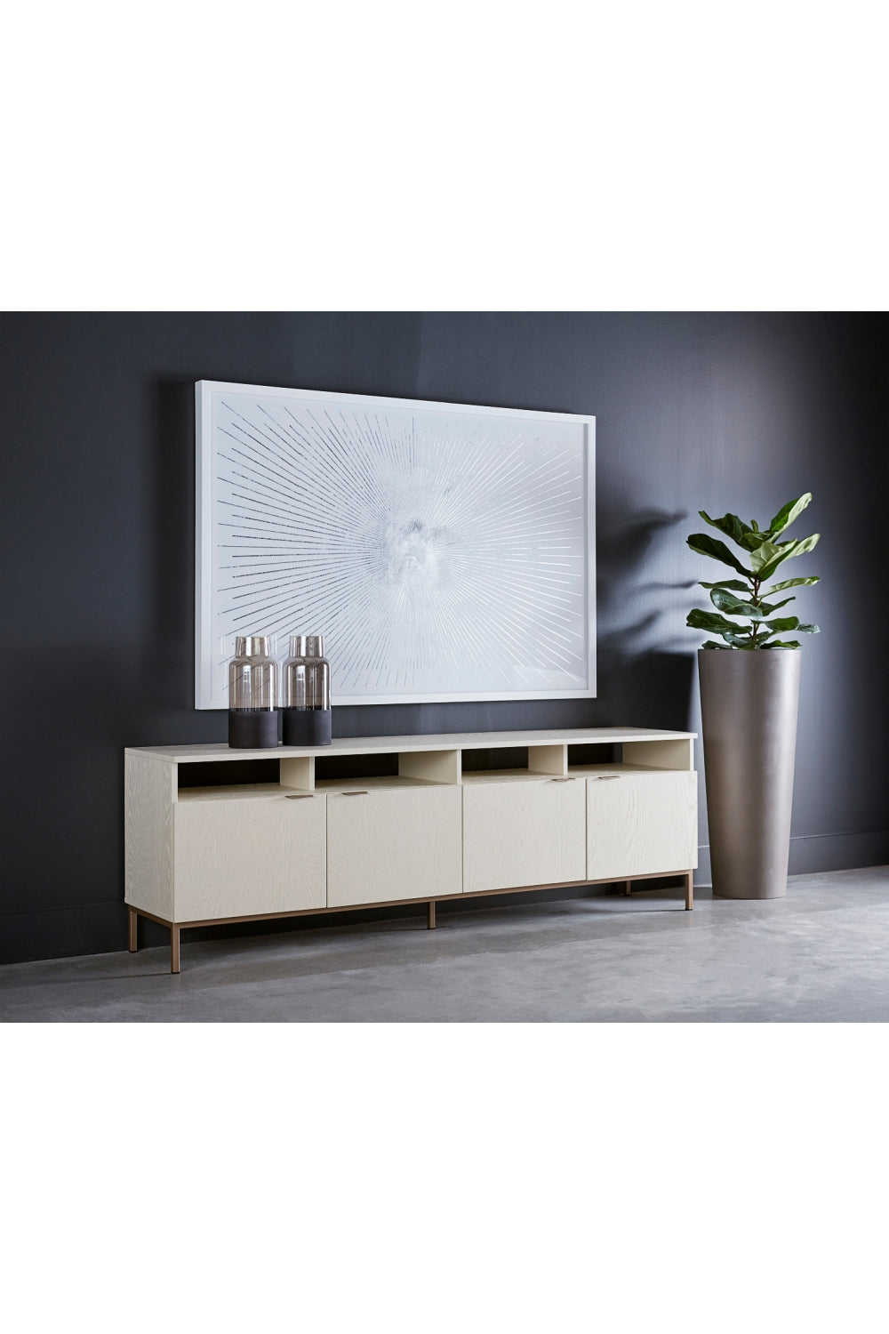   Modern European furniture - Cream Oak 4-Door Modular Cabinet - www.oroa.com | Oroa.com