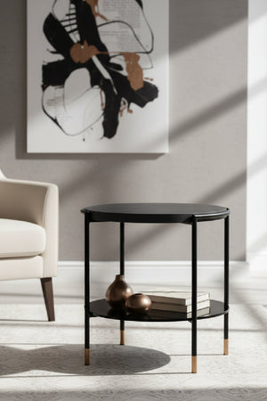 Modern European furniture - Black 2-Layer Indoor/Outdoor Side Table - www.oroa.com
