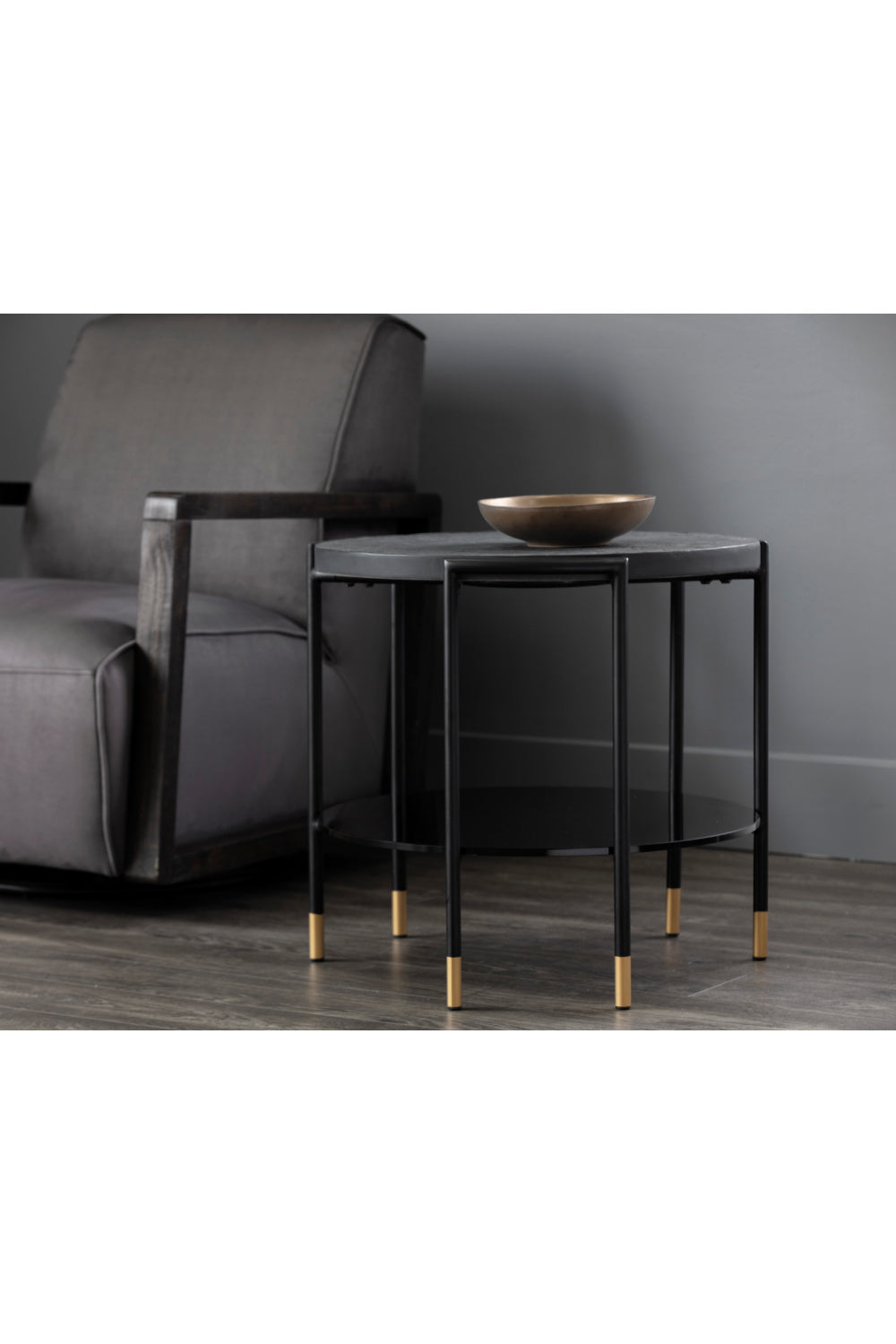 Modern European furniture - Black 2-Layer Indoor/Outdoor Side Table - www.oroa.com