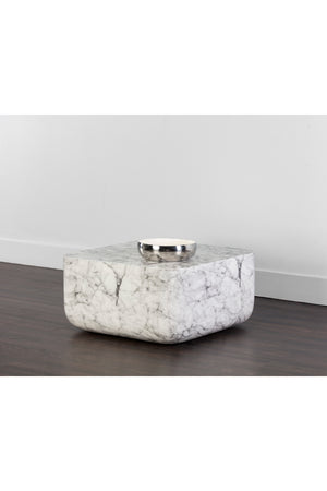 Modern European furniture - Square Marble-Inspired Coffee Table - www.oroa.com