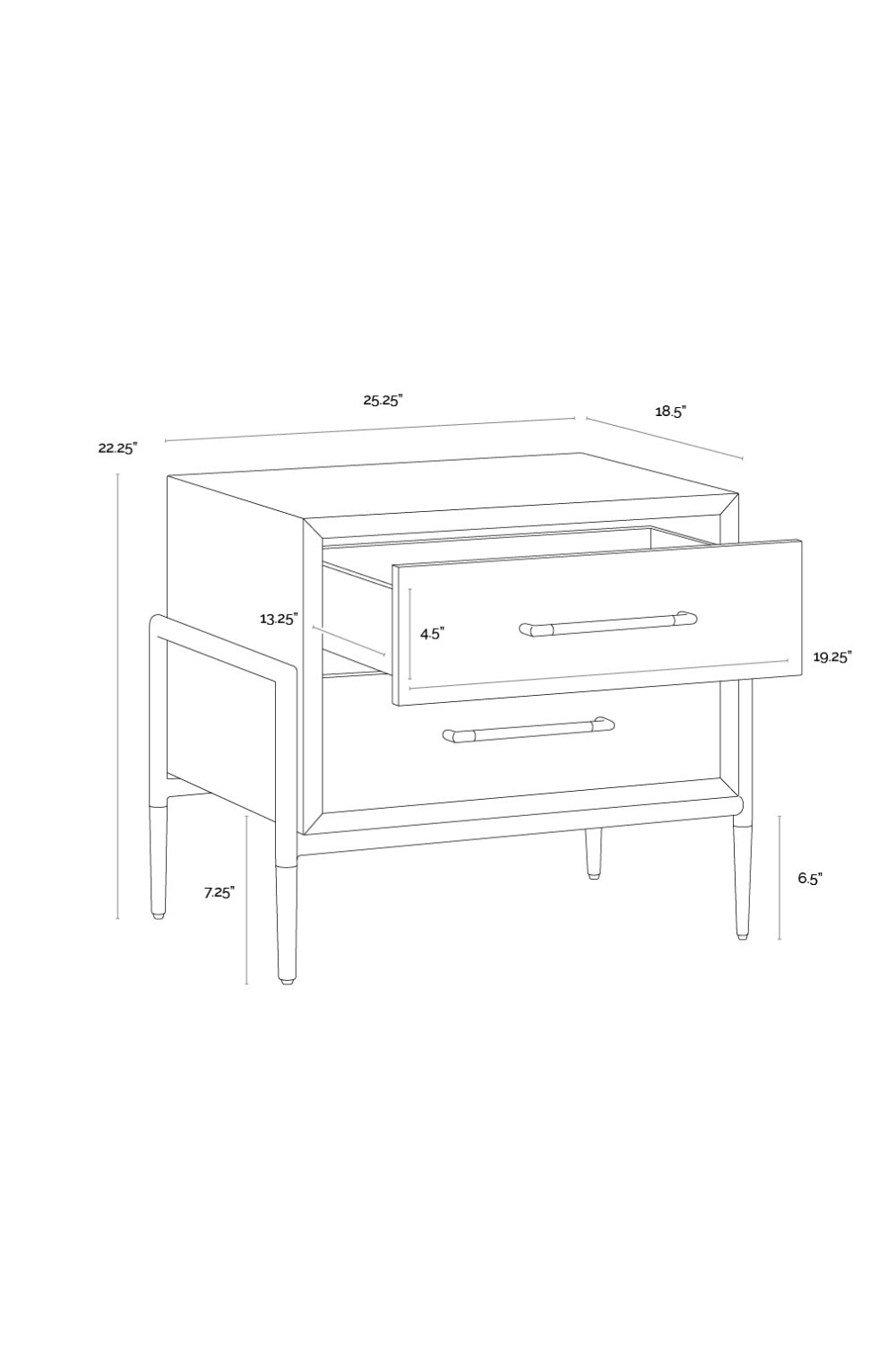 Modern European furniture - Acacia Veneer 2-Drawer Nightstand - www.oroa.com