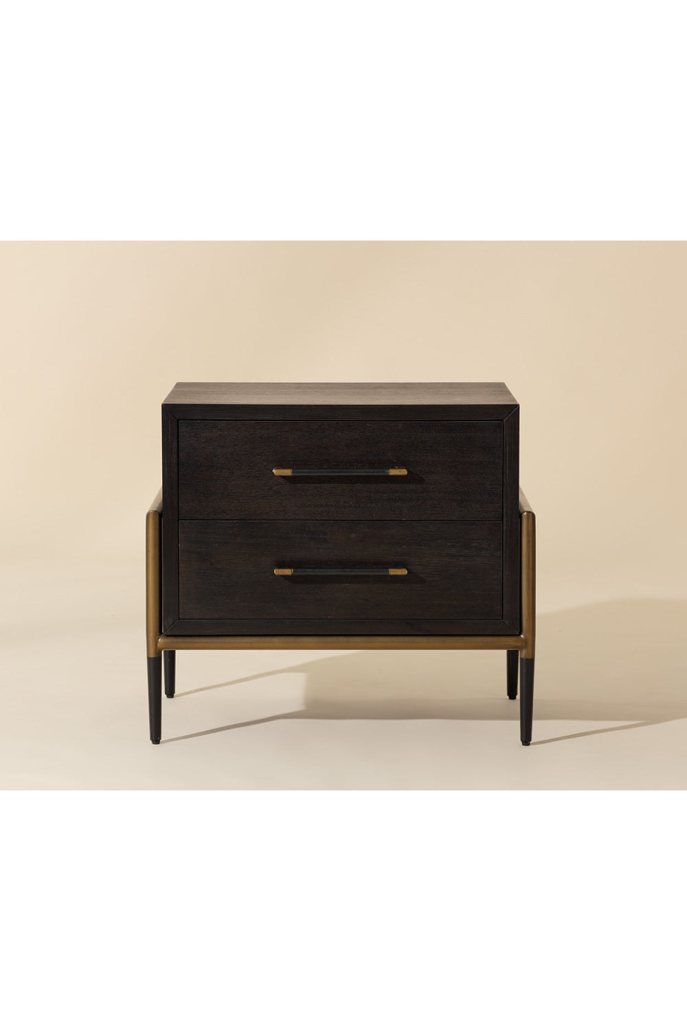 Modern European furniture - Acacia Veneer 2-Drawer Nightstand - www.oroa.com