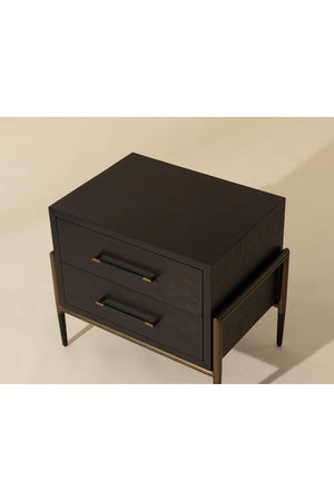 Modern European furniture - Acacia Veneer 2-Drawer Nightstand - www.oroa.com