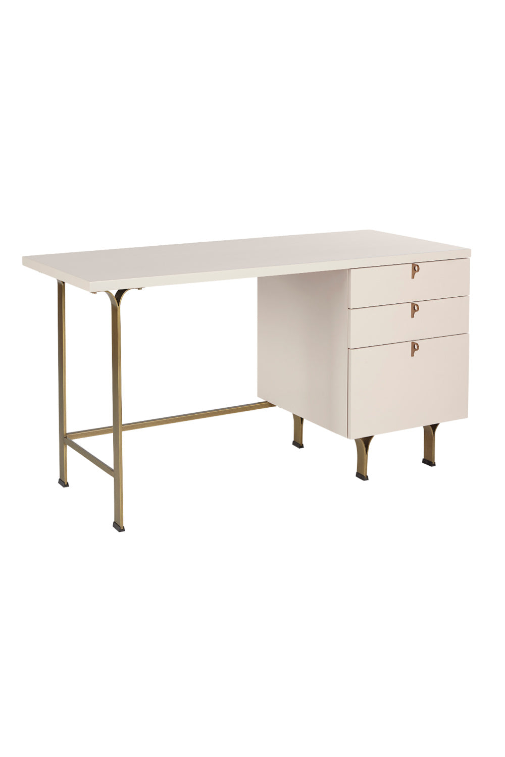 Modern European furniture - Cream Wooden 3-Drawer Desk - www.oroa.com