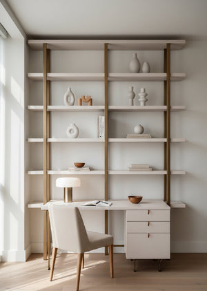 Modern European furniture - Cream Wooden 3-Drawer Desk - www.oroa.com