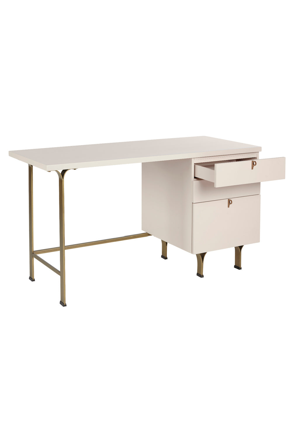 Modern European furniture - Cream Wooden 3-Drawer Desk - www.oroa.com