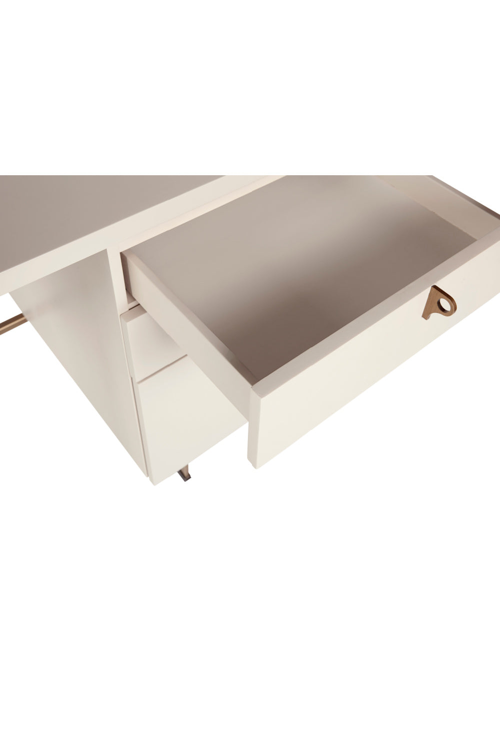Modern European furniture - Cream Wooden 3-Drawer Desk - www.oroa.com