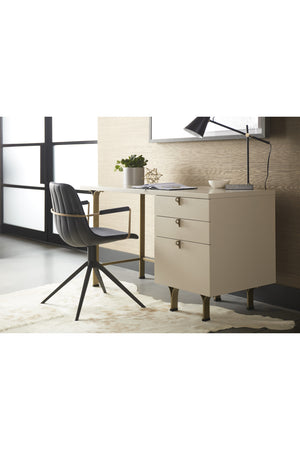 Modern European furniture - Cream Wooden 3-Drawer Desk - www.oroa.com