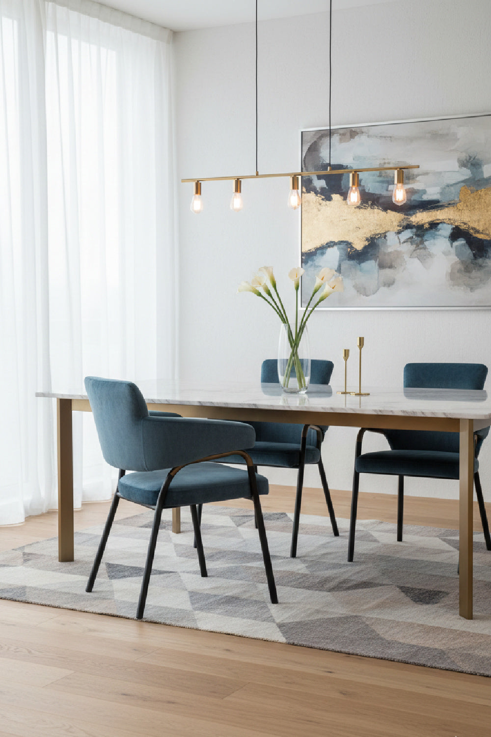   Modern European furniture - Blue Fabric Dining Armchair - www.oroa.com | Oroa.com