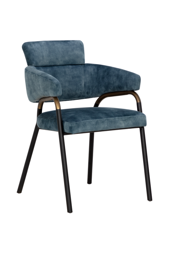 Modern European furniture - Blue Fabric Dining Armchair - www.oroa.com