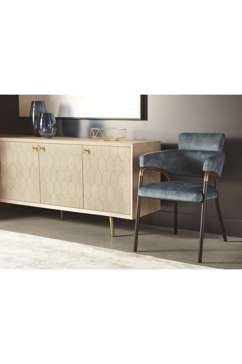   Modern European furniture - Blue Fabric Dining Armchair - www.oroa.com | Oroa.com