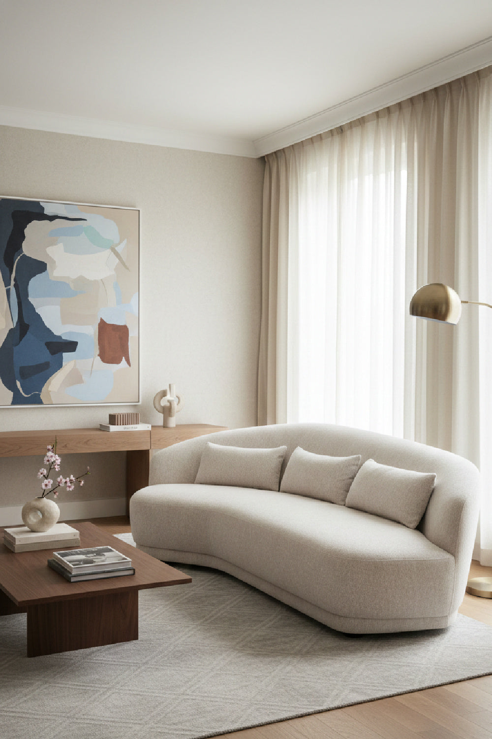 Modern European furniture - Minimalist Curved Sofa - www.oroa.com