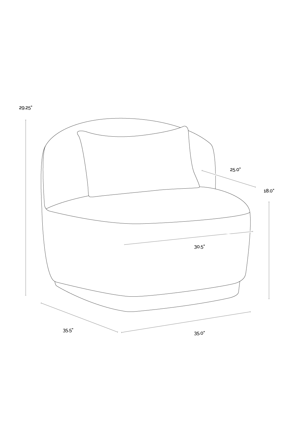 Modern European furniture - Armless Swivel Lounge Chair - www.oroa.com