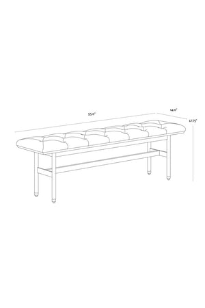 Modern European furniture - Black Leather Look Bench - www.oroa.com