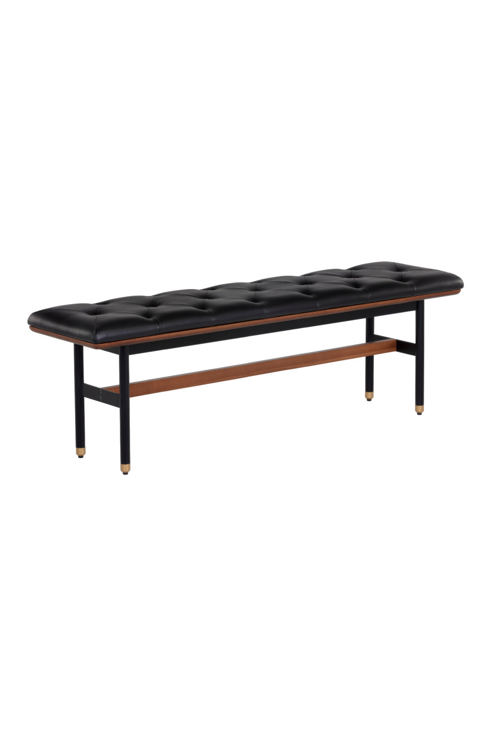 Modern European furniture - Black Leather Look Bench - www.oroa.com