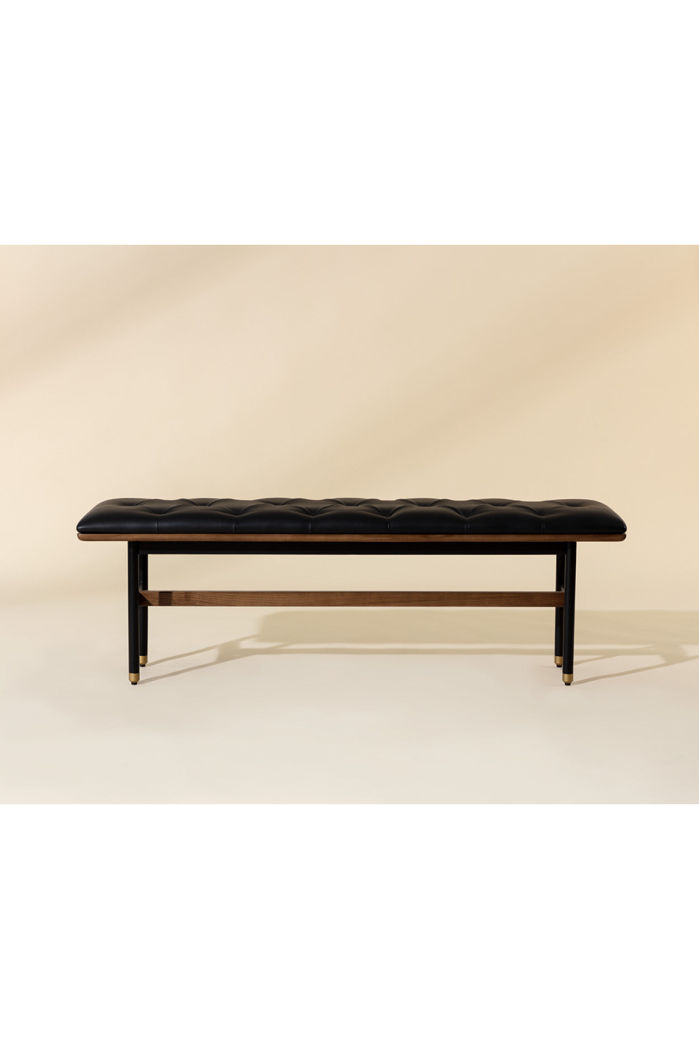 Modern European furniture - Black Leather Look Bench - www.oroa.com