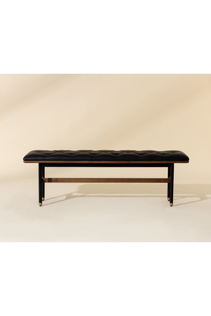 Modern European furniture - Black Leather Look Bench - www.oroa.com
