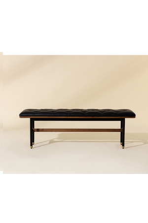 Modern European furniture - Black Leather Look Bench - www.oroa.com