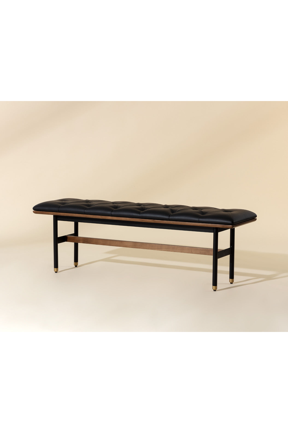 Modern European furniture - Black Leather Look Bench - www.oroa.com