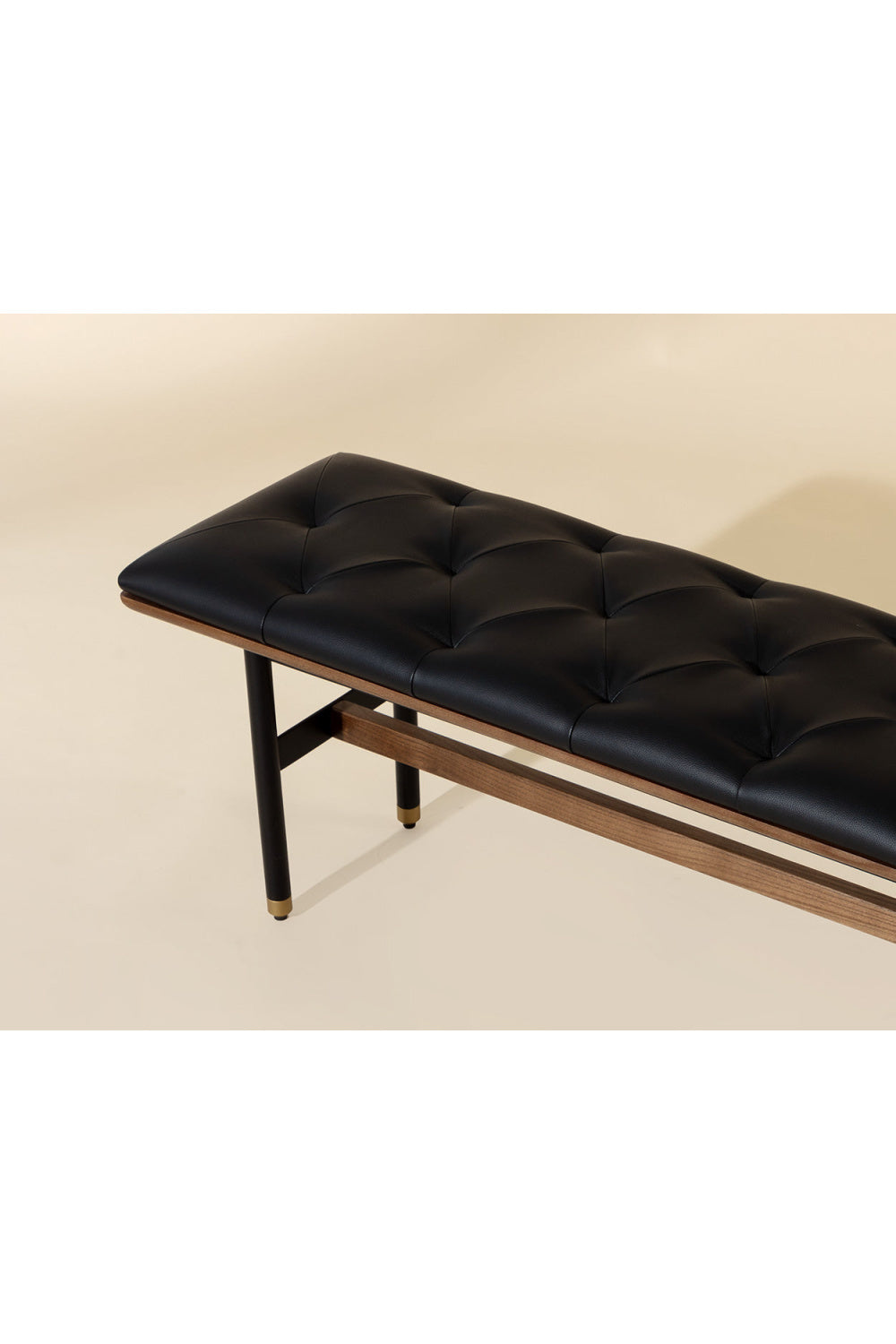 Modern European furniture - Black Leather Look Bench - www.oroa.com