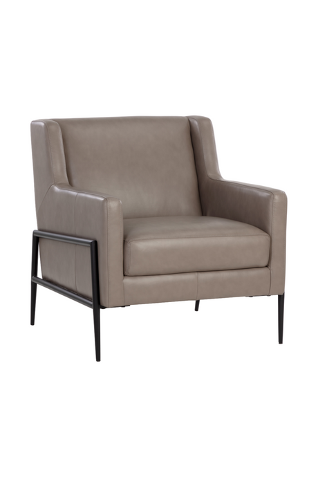 Modern European furniture - Gray Leather Modern Lounge Chair - www.oroa.com
