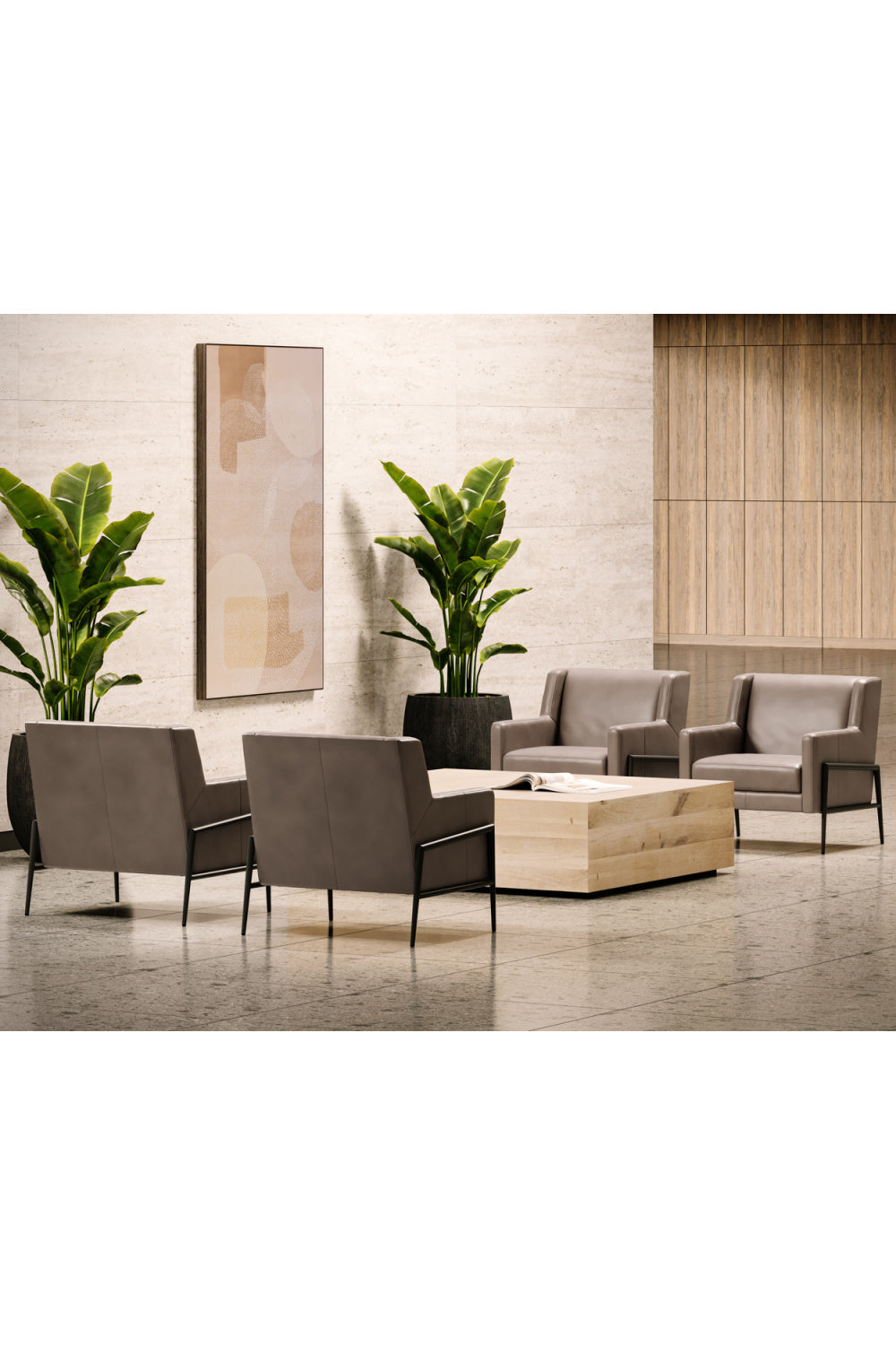 Modern European furniture - Gray Leather Modern Lounge Chair - www.oroa.com
