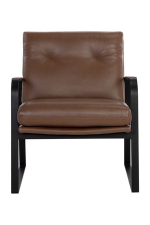 Modern European furniture - Brown Leather Industrial Lounge Chair - www.oroa.com