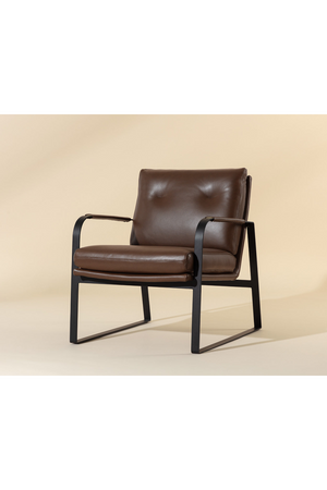 Modern European furniture - Brown Leather Industrial Lounge Chair - www.oroa.com