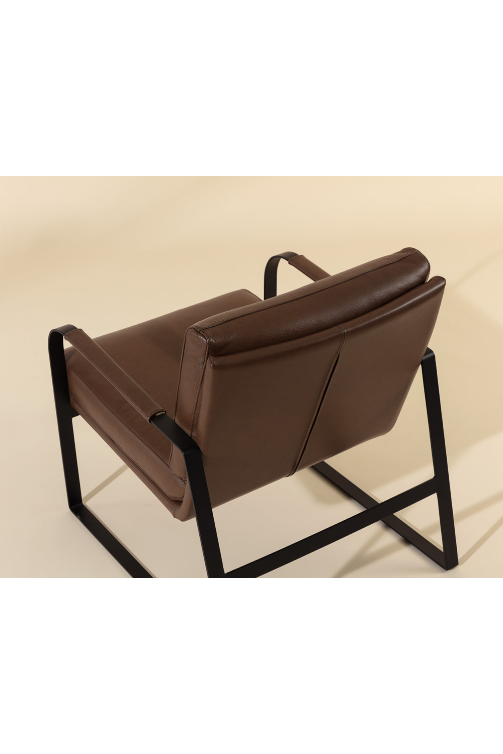Modern European furniture - Brown Leather Industrial Lounge Chair - www.oroa.com