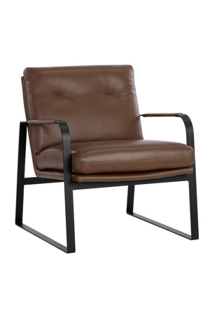 Modern European furniture - Brown Leather Industrial Lounge Chair - www.oroa.com