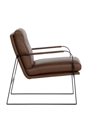 Modern European furniture - Brown Leather Industrial Lounge Chair - www.oroa.com