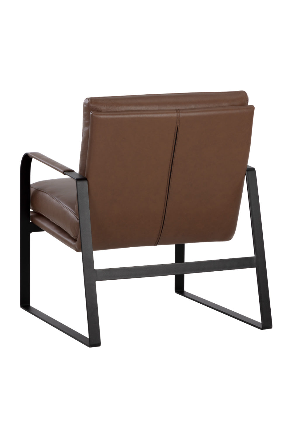 Modern European furniture - Brown Leather Industrial Lounge Chair - www.oroa.com