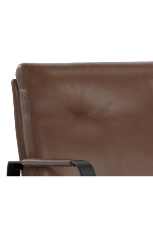 Modern European furniture - Brown Leather Industrial Lounge Chair - www.oroa.com