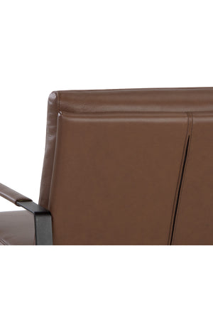 Modern European furniture - Brown Leather Industrial Lounge Chair - www.oroa.com