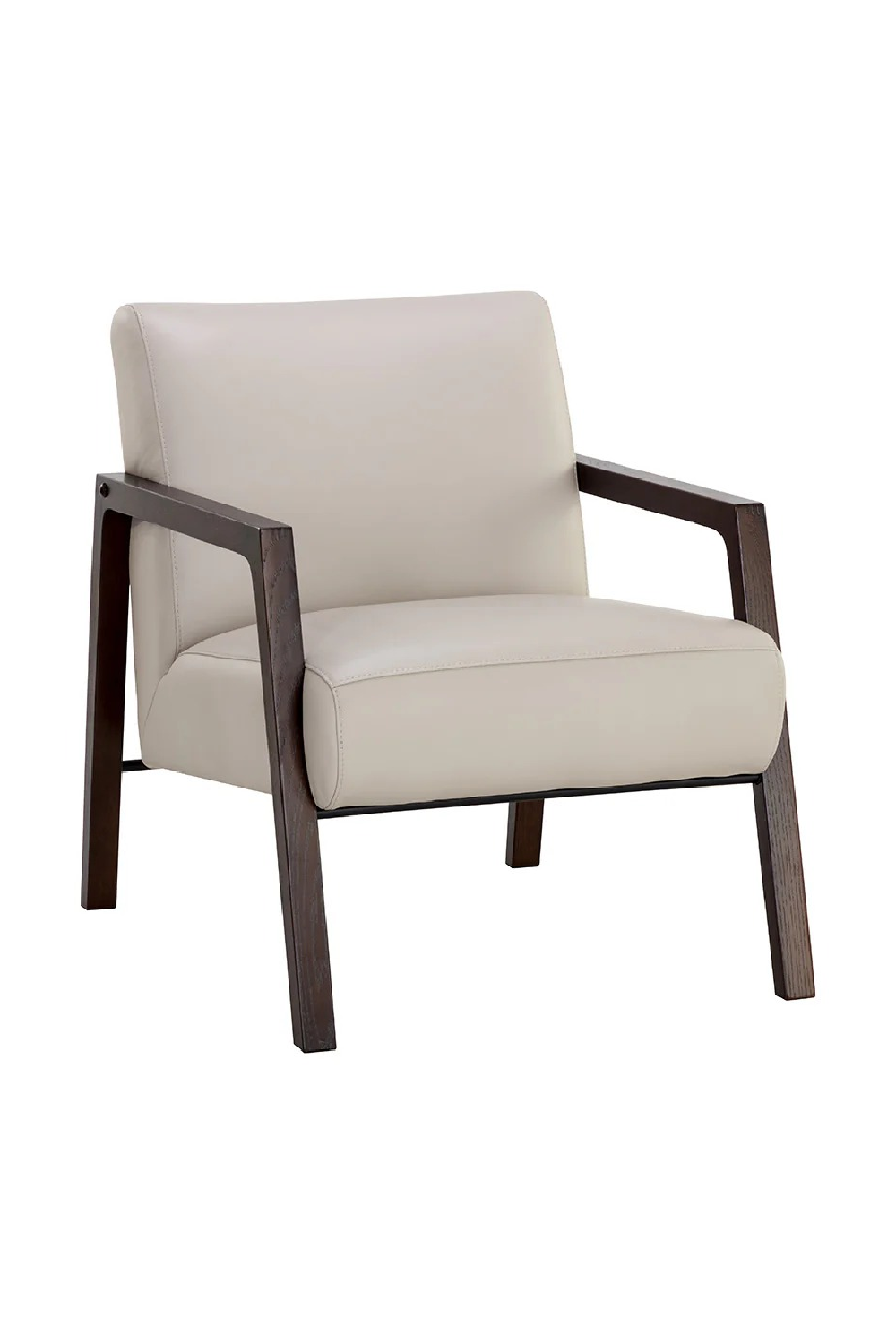 Modern European furniture - Light Gray Leather Lounge Chair - www.oroa.com