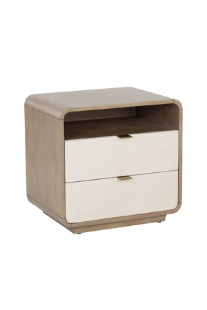 Modern European furniture - Cream Acacia 2-Drawer Nightstand - www.oroa.com