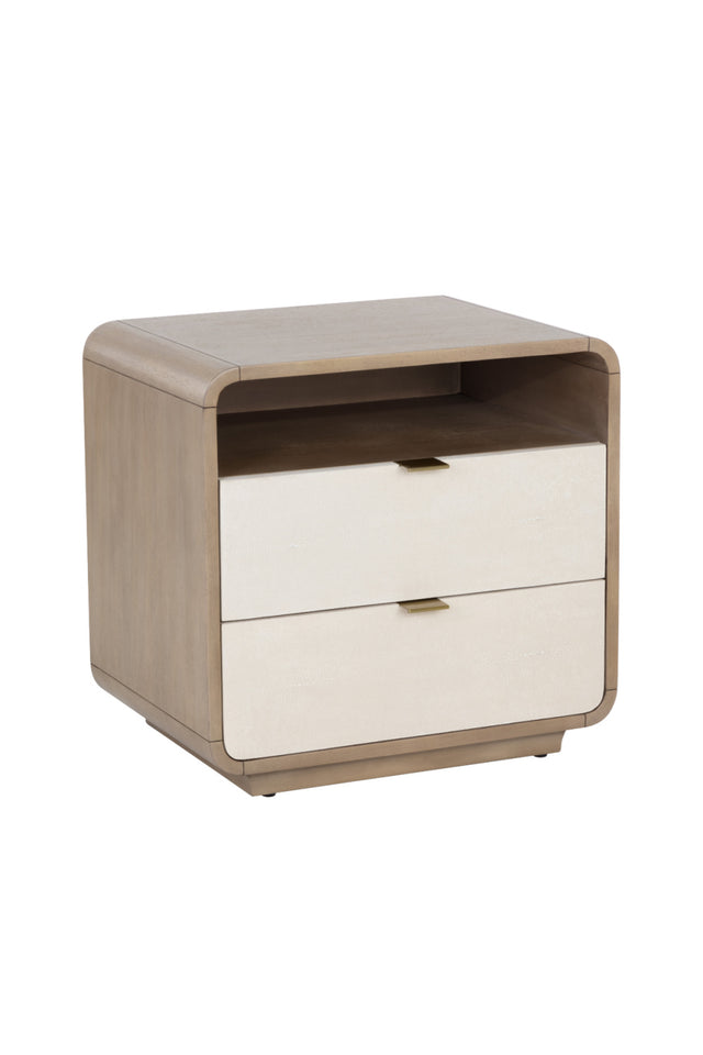 Modern European furniture - Cream Acacia 2-Drawer Nightstand - www.oroa.com