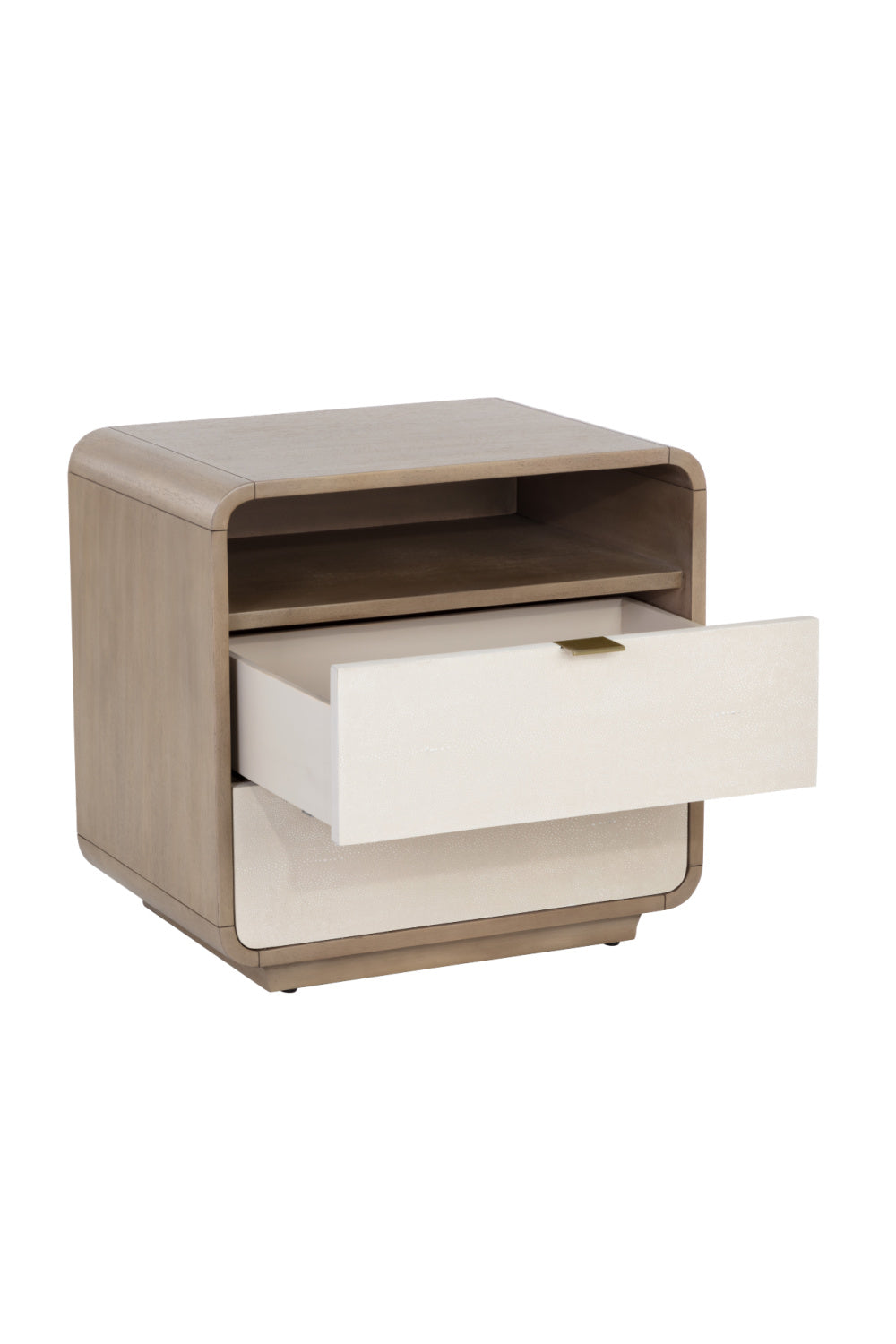 Modern European furniture - Cream Acacia 2-Drawer Nightstand - www.oroa.com