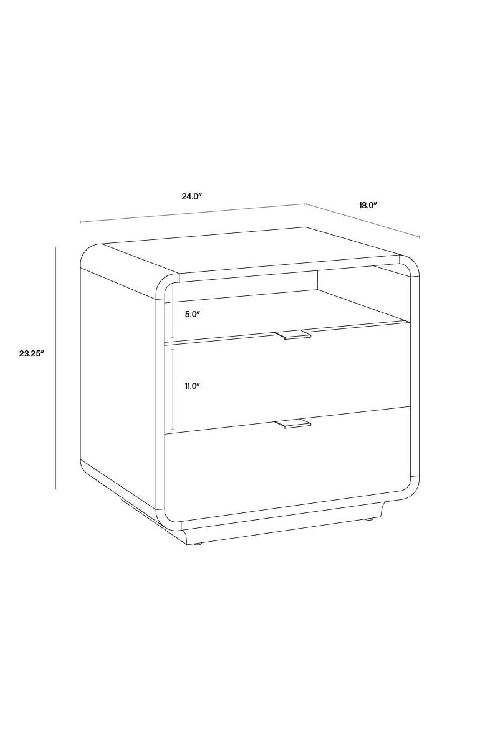 Modern European furniture - Cream Acacia 2-Drawer Nightstand - www.oroa.com