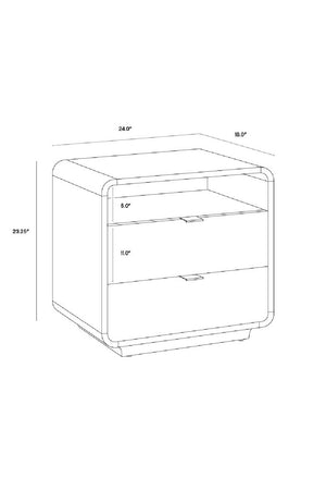 Modern European furniture - Cream Acacia 2-Drawer Nightstand - www.oroa.com